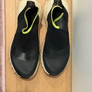 Black and Green Slip-On Sneakers